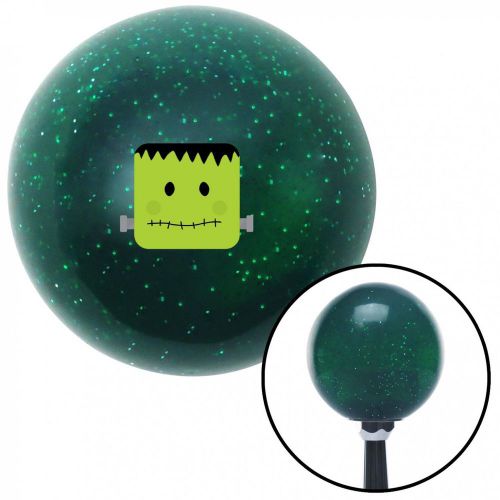 Frankenstein cartoon green metal flake shift knob with 16mm x 1.5 insertrod