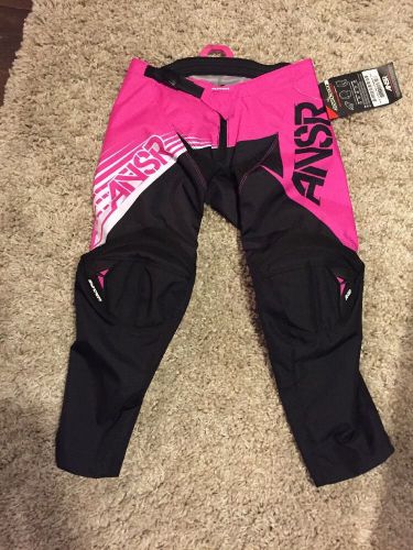 2016 answer racing youth syncron pants - pink/black size y24 - nwt 461774