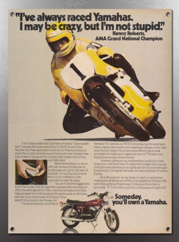 Vintage yamaha kenny roberts crazy not stupid banner