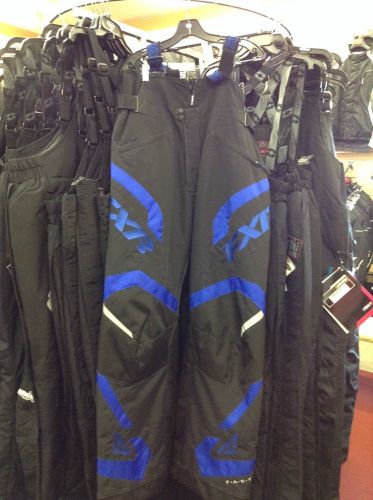 Fxr mens team fx pants black/blue sz l dealer sample/demo model nwt close out!