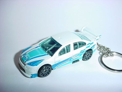 New 3d white ford falcon racer custom keychain keyring key gt rally road race