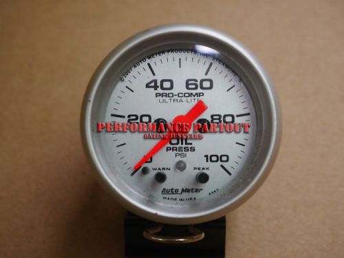 Autometer procomp oil pressure peak hold warning gauge 4352