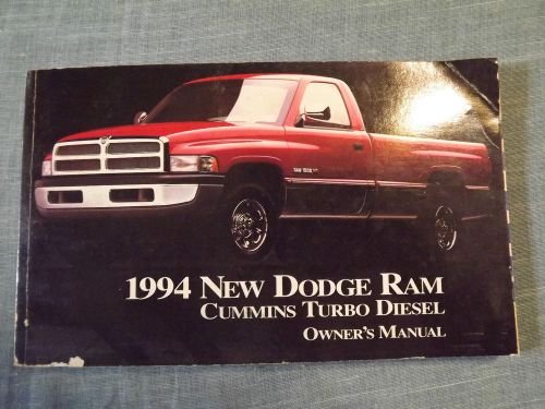 1994 dodge ram cummins turbo diesel owner&#039;s manual guide book