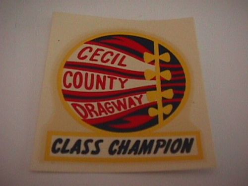 Vintage water transfer decal  &#034;decil countay dragway &#034;