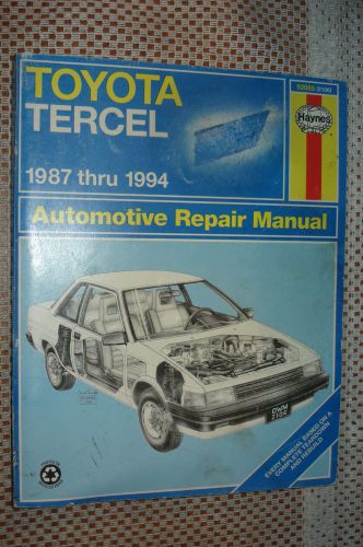 1987-1994 toyota tercel service manual shop book 88 89 90 91 92 93 haynes