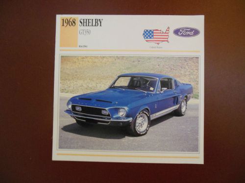 1968 shelby gt350 mustang collector card