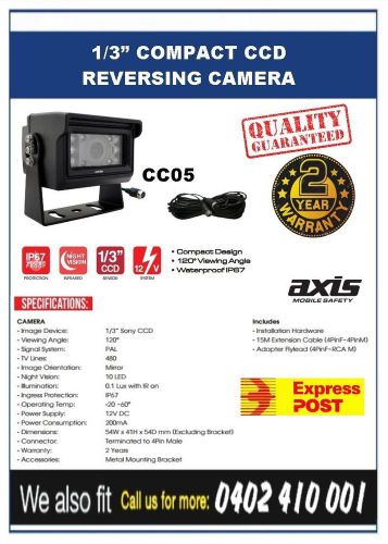 One third compact ccd reversing camera