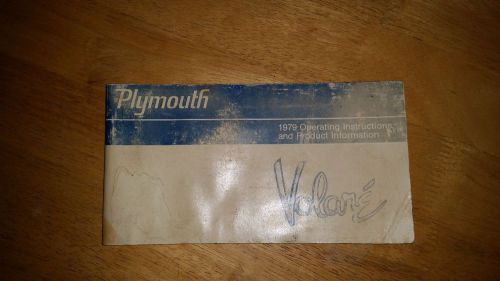 1979 plymouth volare owners manual original