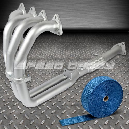 4-2-1 stainless ceramic exhaust race header for honda prelude bb1+blue heat wrap