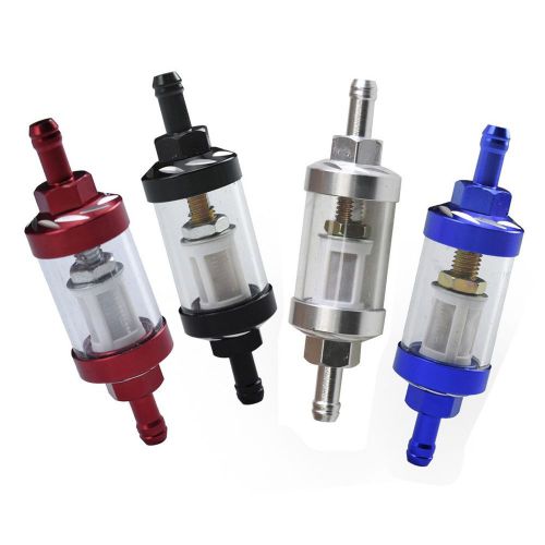 Glass oil cleaner inline fuel filter dirt pit bike motorcycle 6 mm 1/4 colourful