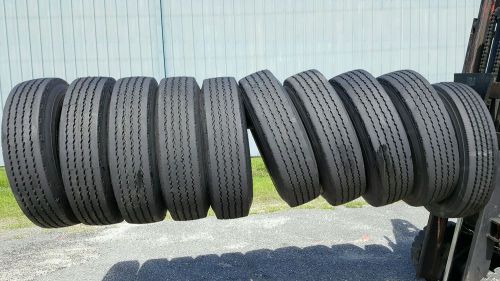 (10) 10.00r15 (9) goodyear (1) double coin lowboy trailer tires  95-100%tread