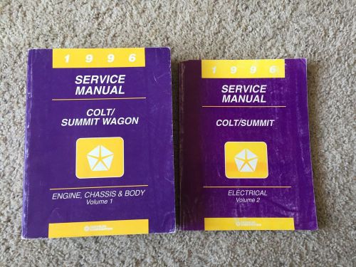 1996 chrysler colt &amp; summit oem shop manual. volume 1 &amp; volume 2 set of 2 books