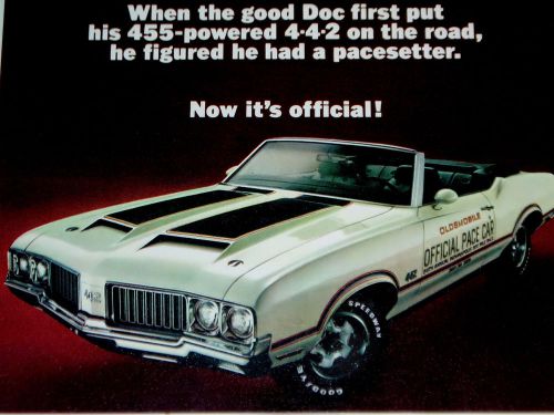 1970 oldsmobile 442 original ad/dr.olds/350/400/455 rocket v8 engine/w25/w30/w31