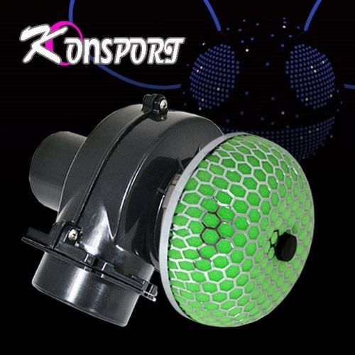 3&#034; inch intake electric supercharger turbo fuel saver+filter custom green 3-6 hp