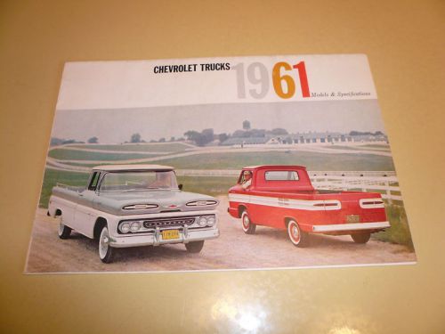 1961 chevrolet trucks sales brochure fold out - vintage