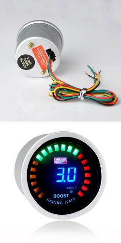 Blue digital displayed -1~3bar boost car smoke boost gauges meters 2&#034; 52mm