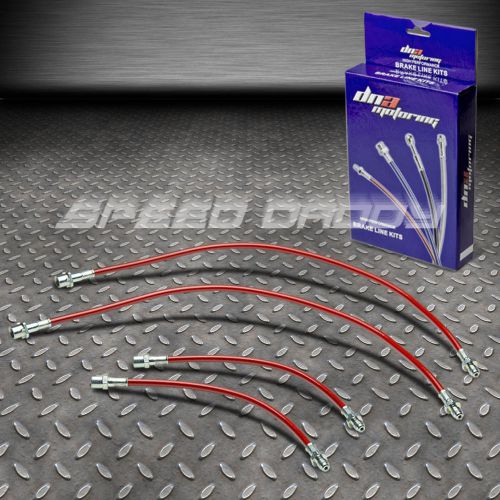 Front+rear stainless hose brake line for 90-95 toyota mr2 sw20 turbo w20 red