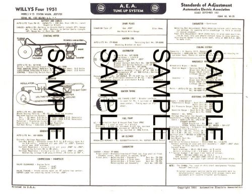 1939 1940 1941 1942-1972 chevrolet original sun &amp; aea tuneup charts $6.49 cheap