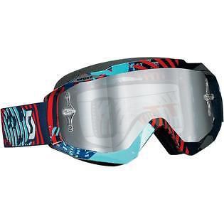 Scott usa hustle mx offroad goggles vinyl blue/red/chrome lens