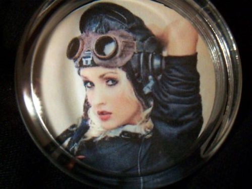 Flying devil pin up rat rod steering wheel spinner knob hot pin up girl