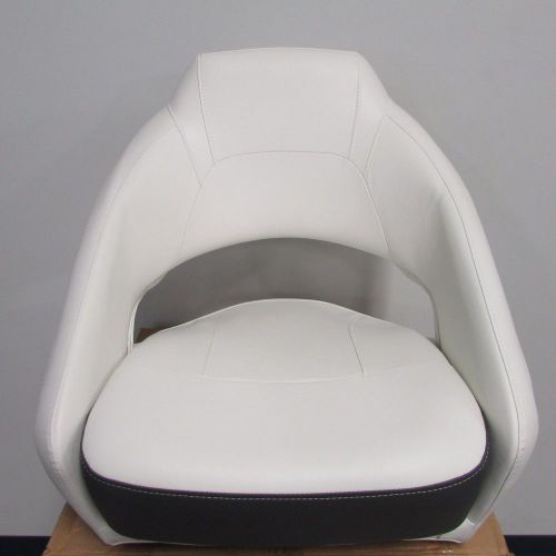 Larson lx boat new quality low back bucket captain chair seat white/tan/grey