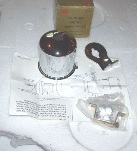 Sun 2 5/8  chrome gauge cup cp7534  nos   with chrome mounting bracket