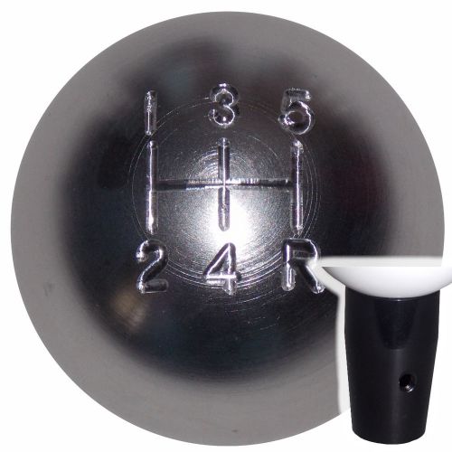 Brushed aluminum 5 speed non threaded shift knob blk kit u.s. made