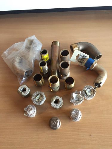 (16) bronze marine fittings ---1&#034;---sold as lot (groco, perko, apollo, etc.)