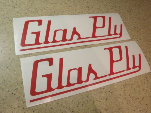 Glas-ply vintage fishing boat decals 12&#034; 2-pak free ship + free fish decal!