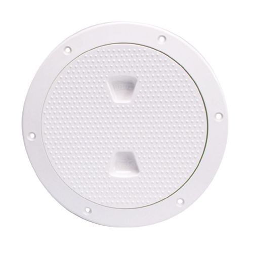 Beckson 6 non-skid screw out deck plate white 6.5 cutout