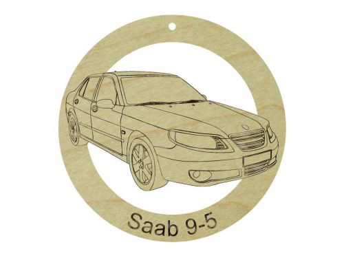 Saab 9-5 natural maple hardwood ornament sanded finish laser engraved