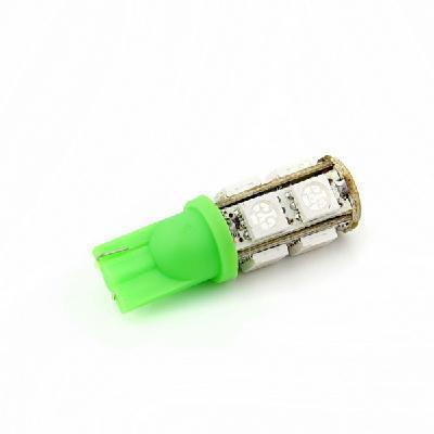 T10 5050 bulb wedge car 9-led green light new - 2pcs - free shipping - green