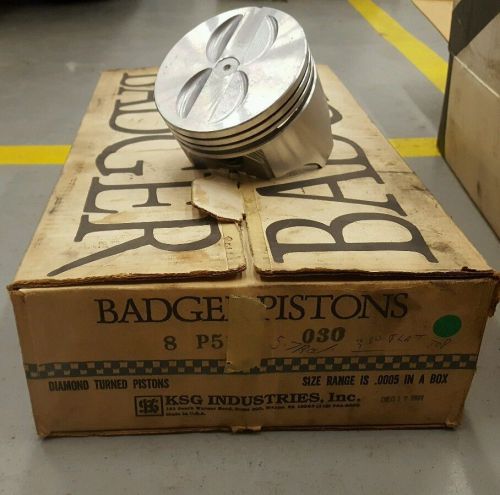 New badger pistons  flat top for sbc.030 oversized  complete set of 8