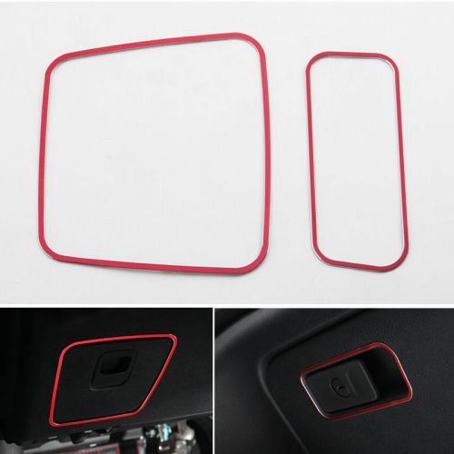 Red interior console storage box decoration cover frame trim for cherokee 14 -16