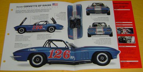 1965 chevrolet corvette sting ray scca bp race car 327 ci 375 hp info/spec/photo