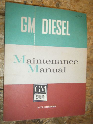 1960 gmc diesel engine models v-71 n original factory service manual maintenance