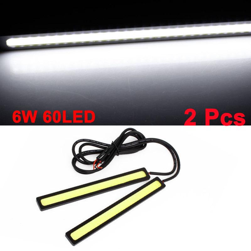 2pcs 6w 60 cob white led car vehicle driving daytime running light lamp dc 12v