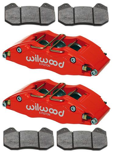Wilwood dynapro 6 brake calipers &amp; pads,dp6,rally car,road racing,0.81&#034;,3&#034;,red
