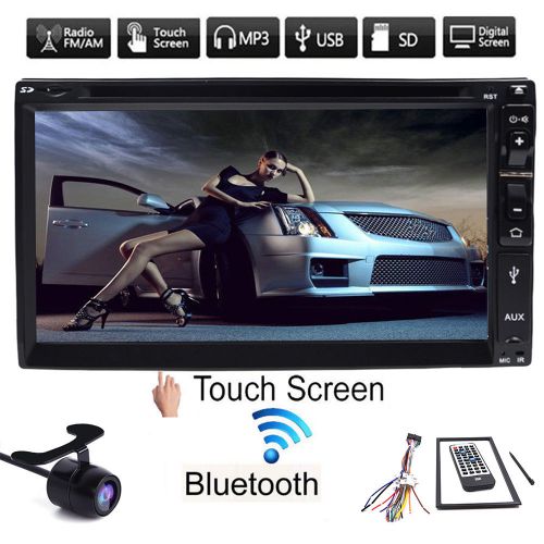 7&#034; double 2 din in dash stereo car dvd player bt touch screen radio aux+camera