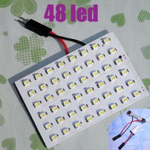 White 48 smd led interior dome map light bulb + t10 194