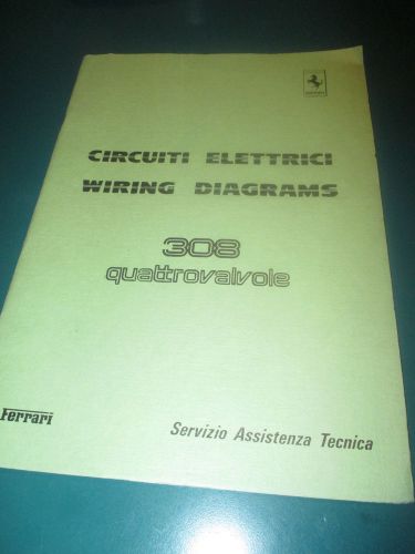 Ferrari 308 gtb / gts qv wiring diagrams manual handbook us version # 303/84