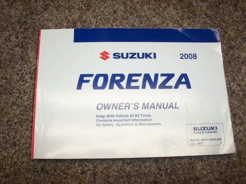 2008 suzuki forenza operator user guide owner manual convenience popular 2.0l