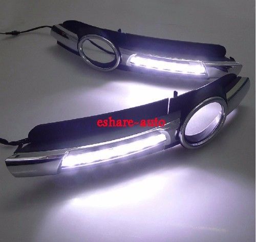 For 2005-2008 chrome audi a6 a6l c5 led daytime running light fog lamp cover drl