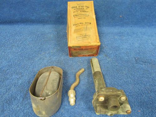 1937-39 chevy all  oil pump assembly with screen and hardware  new  316