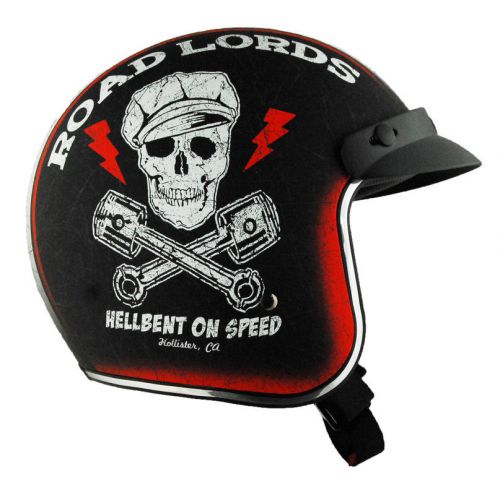 Vega x-380 hellbent open face helmet red/black xs