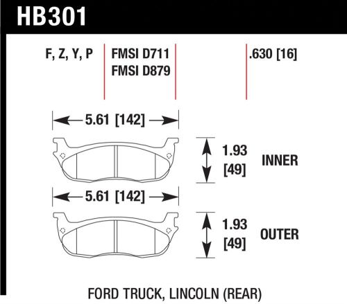 Hawk performance hb301y.630 disc brake pad