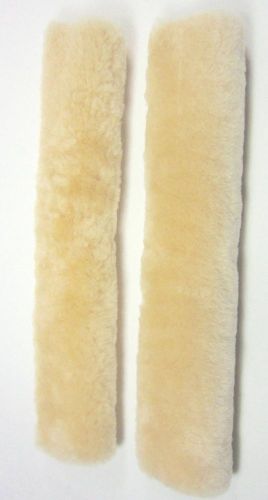 Natural sheepskin seat belt strap covers (shoulder straps) (2pcs - cream)