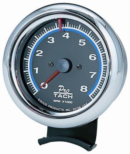 Equus 6078 chrome bezel tachometer - measures 3 3/8-inches