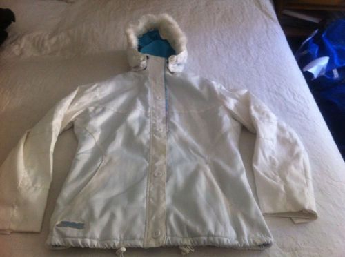 Fly racing fur hooded white insulated jacket- size m (tf3.9)