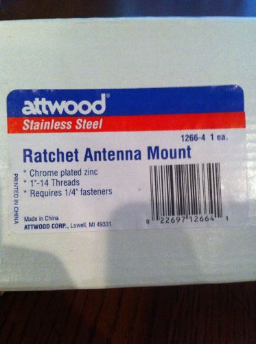 Nip attwood deck mount ratchet antenna mount stainless steel 1266-4 1&#034;-14 thread
